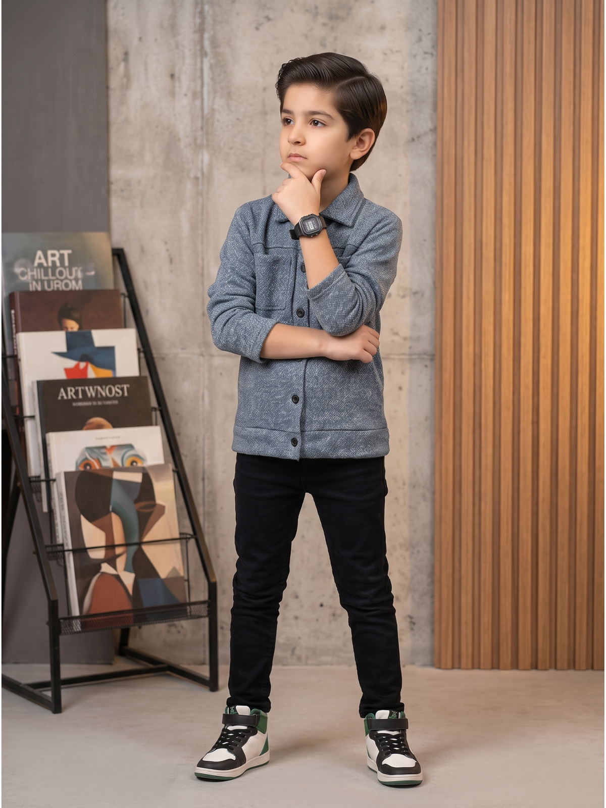 Fleece Shirt Jacket For Boys & Girls VWT63-A