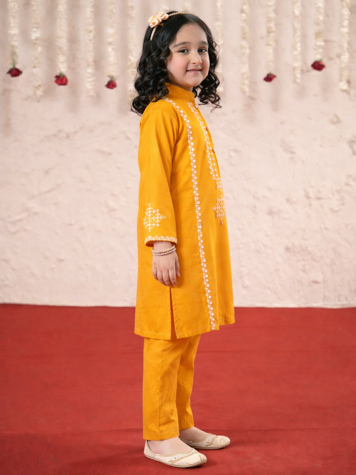Girls Summer 2Pcs Embroidered Suit VG103-B