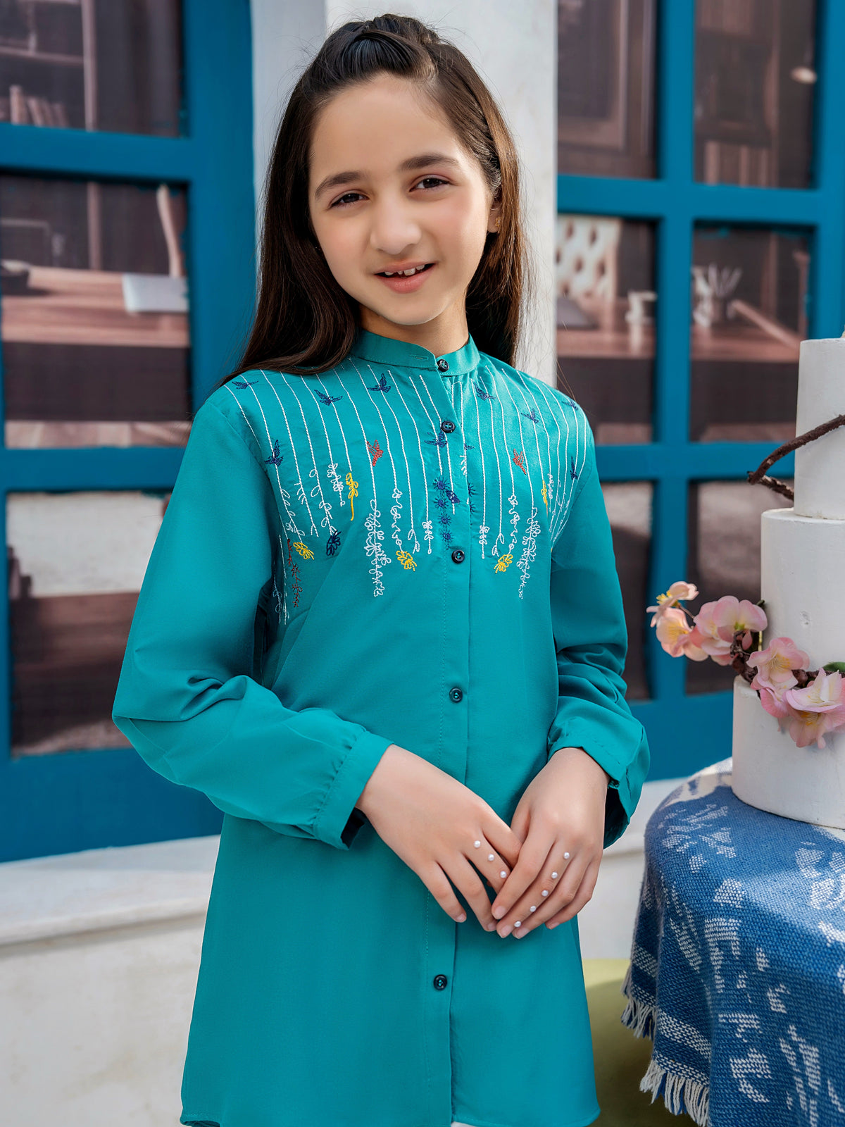 Girls Summer Embroidered Shirt VG122-A