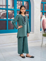 Girls Summer 2Pcs Embroidered Suit  VG125-C