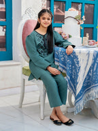 Girls Summer 2Pcs Embroidered Suit  VG125-C