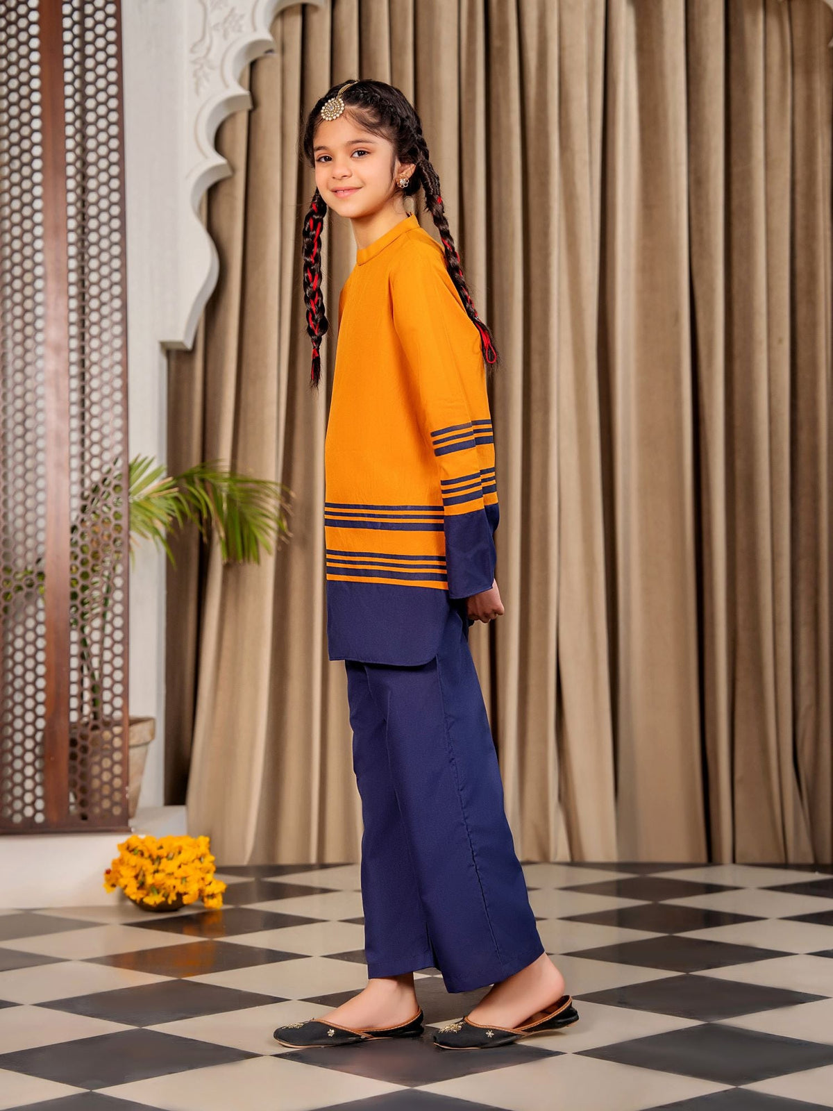 Girls Winter 2Pcs Printed Suit VG128-B