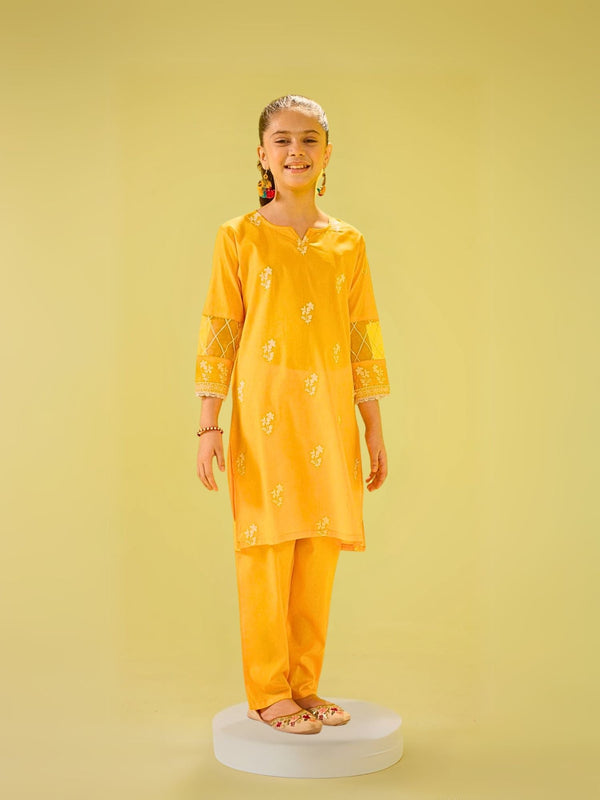Girls Summer 2Pcs Embroidered Suit VG145-C