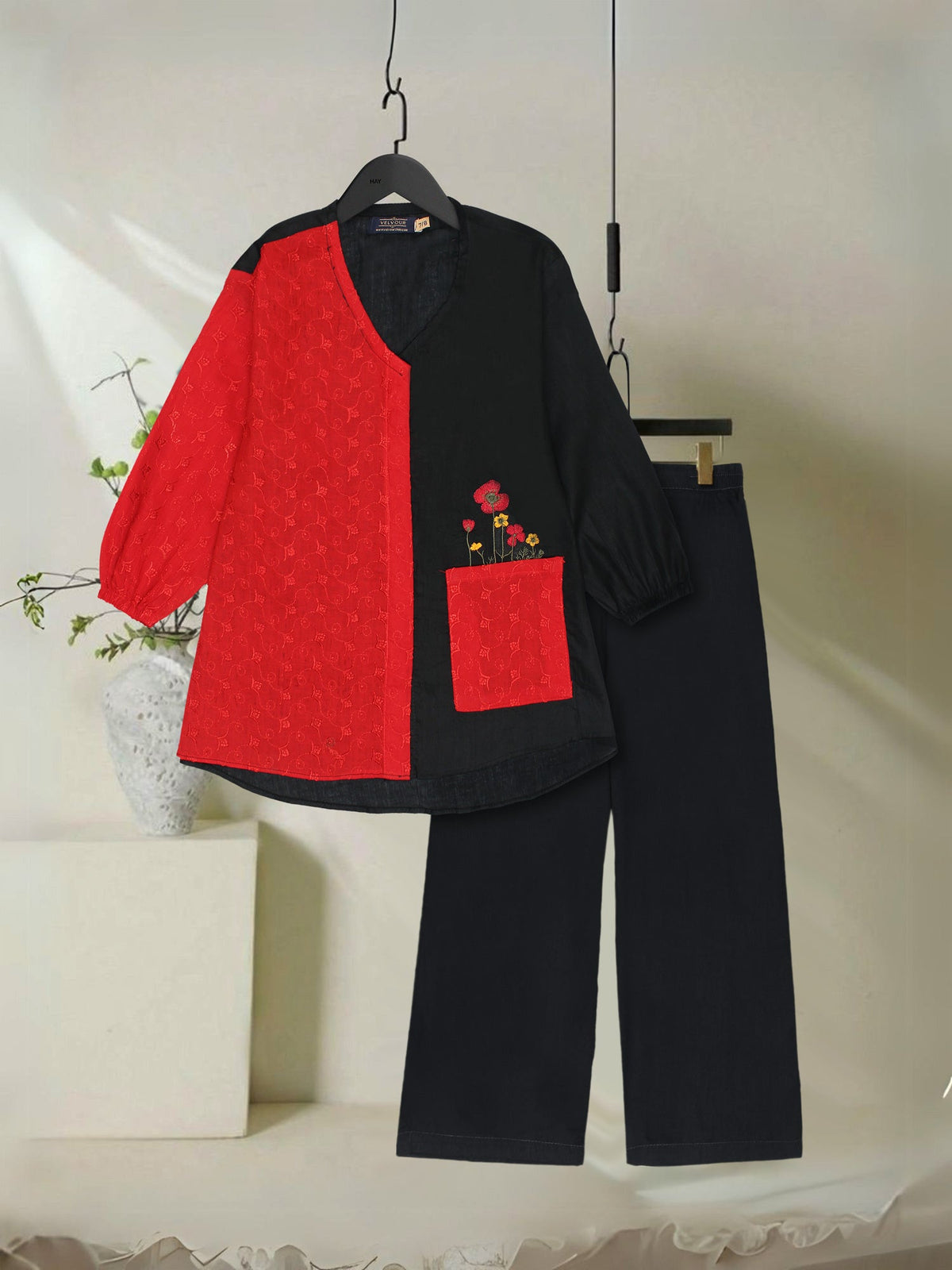 Girls Summer 2Pcs Embroidered Suit VG151-A