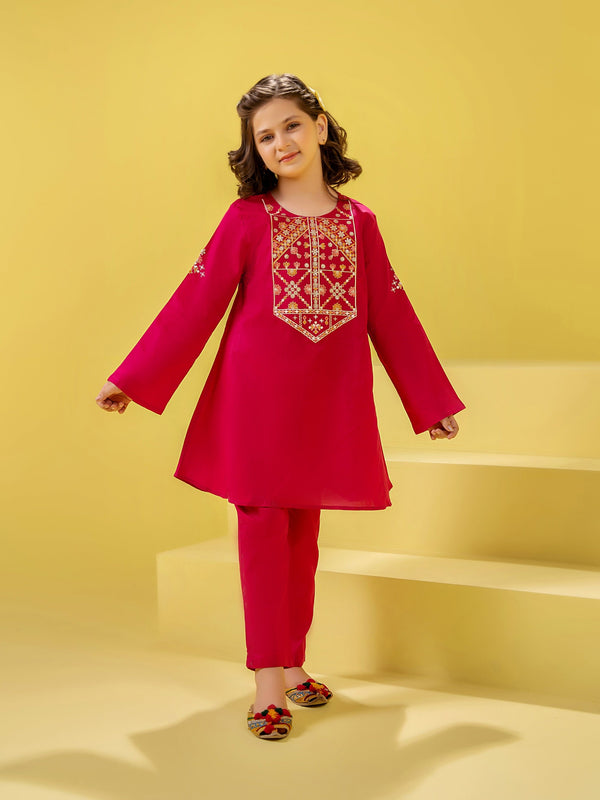 Girls Summer 2Pcs Embroidered Suit VG159-A