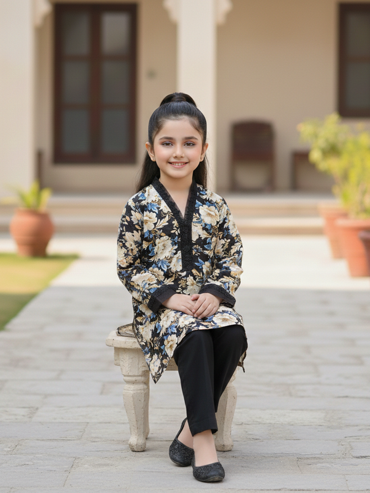 Girls Printed 2Pcs Suit VG189-A