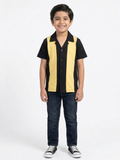 Boys Black & Yellow Panel Casual Shirt VP24-B