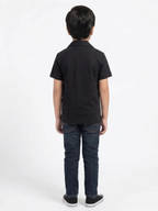 Boys Black & Yellow Panel Casual Shirt VP24-B