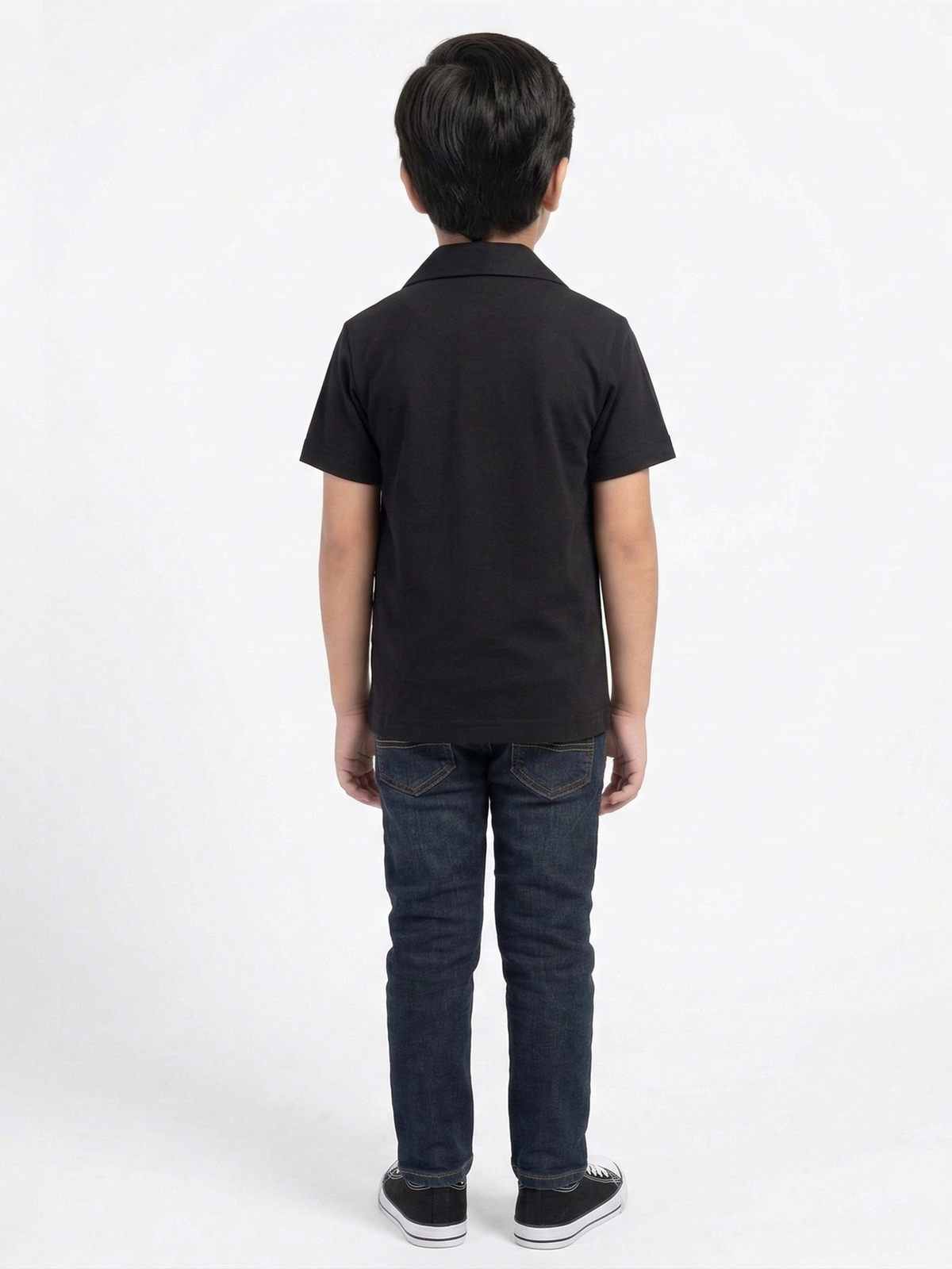 Boys Black & Yellow Panel Casual Shirt VP24-B
