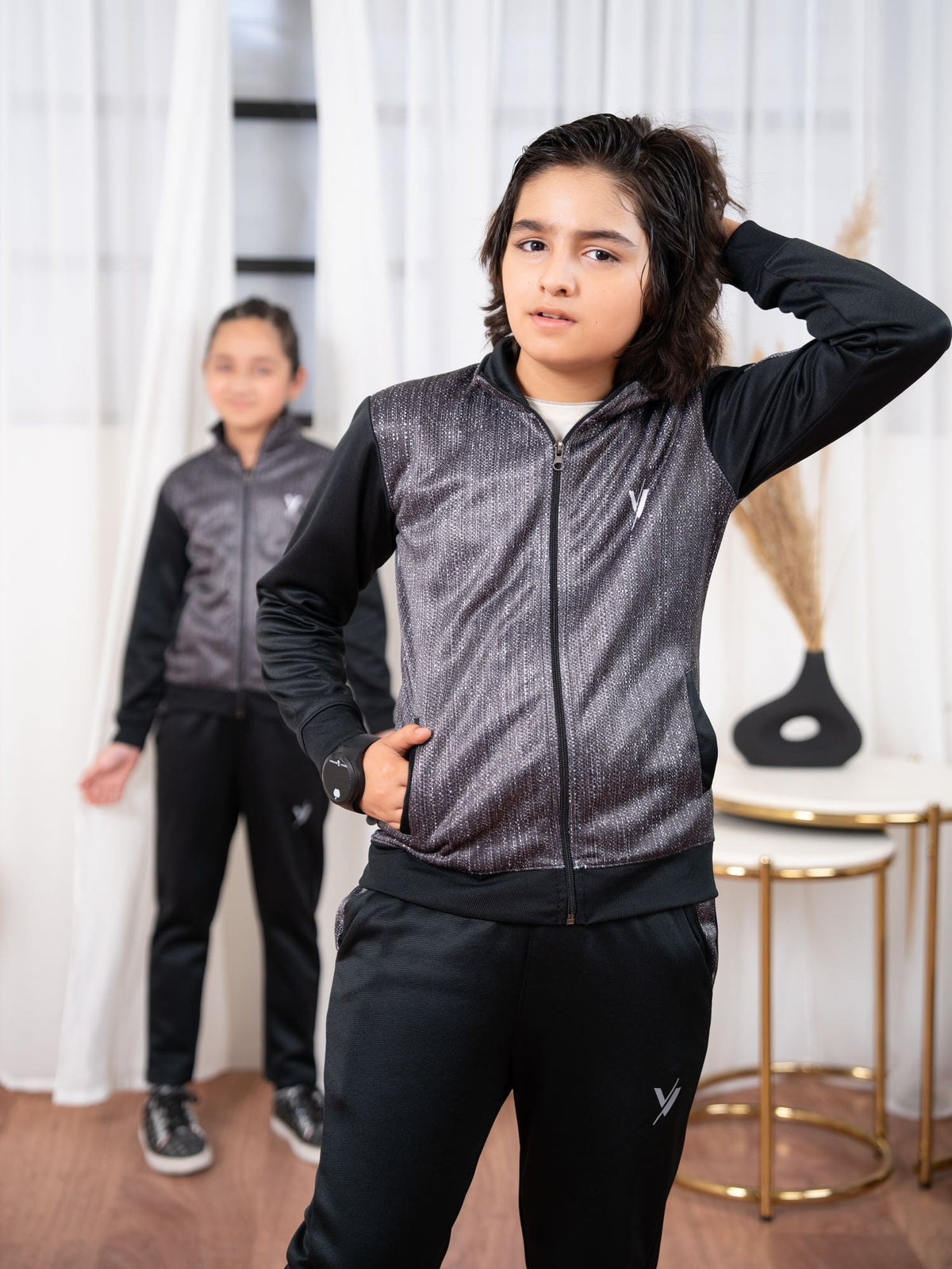 Mock Neck Tracksuit For Boys & Girls #VWT33-B