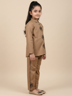Girls Winter 2Pcs Embroidered Suit VG182-A