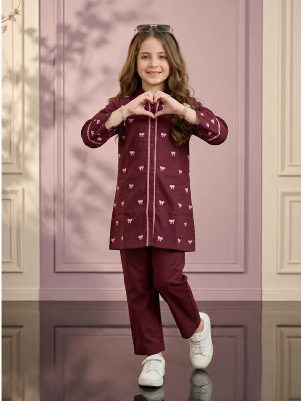 Embroidered Girls Co Ord Set VG214-B