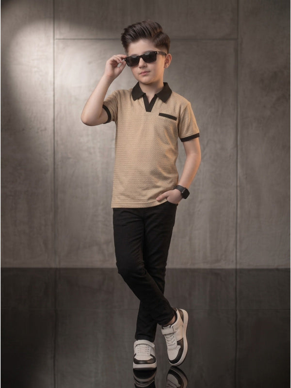 Boys Imported Textured Polo Shirt VP27-A