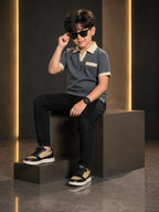 Boys Imported Textured Polo Shirt VP27-C