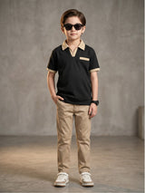 Boys Imported Textured Polo Shirt VP27-B
