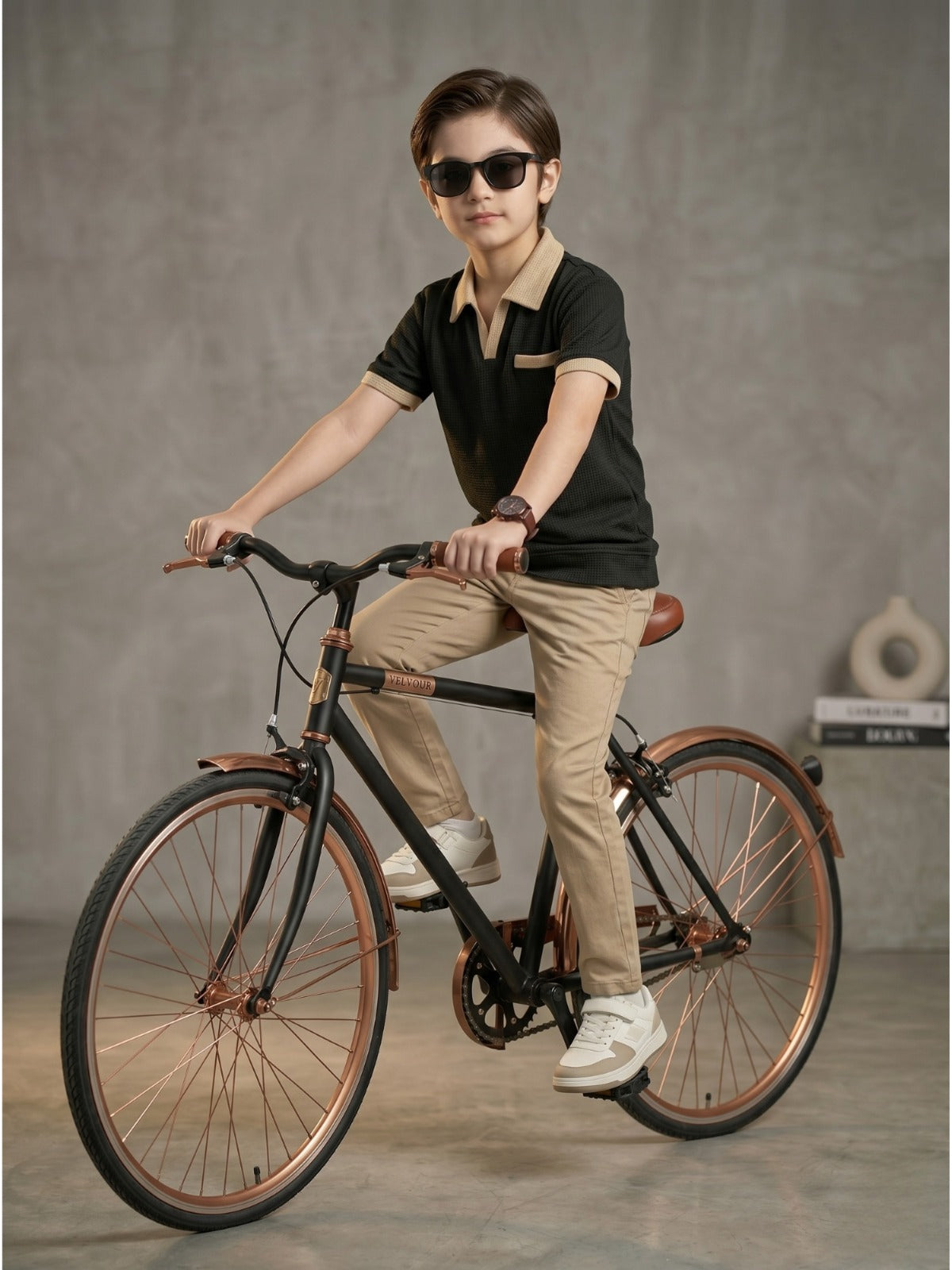 Boys Imported Textured Polo Shirt VP27-B