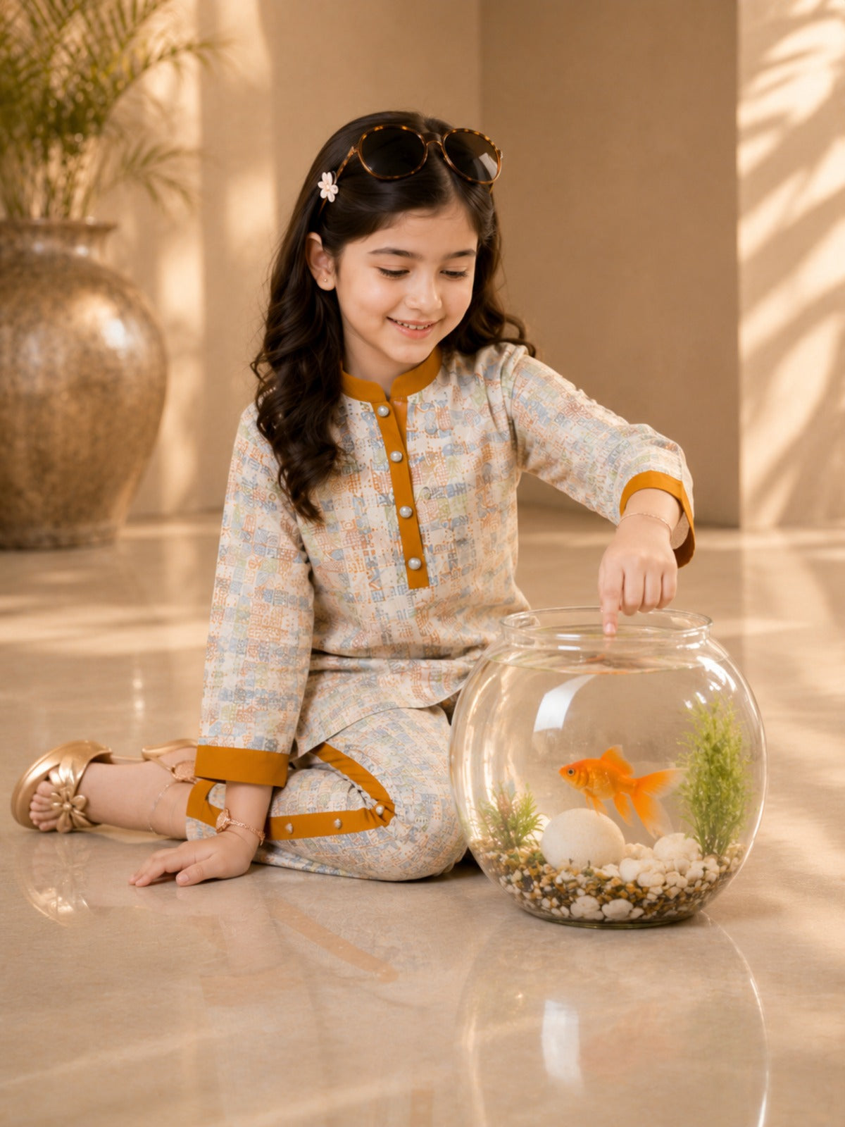 Girls Winter 2Pcs Printed Suit VG167-A