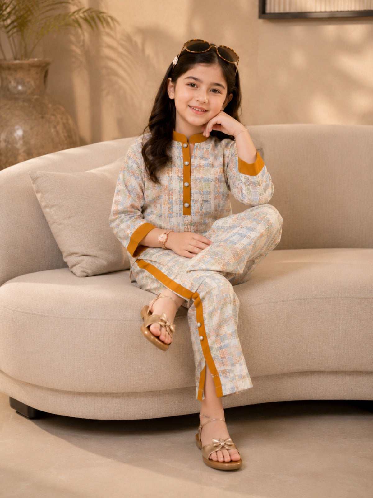 Girls Winter 2Pcs Printed Suit VG167-A
