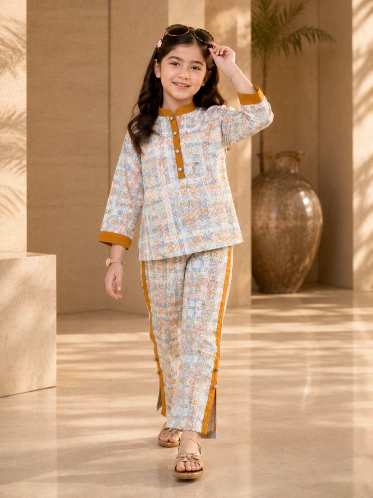Girls Winter 2Pcs Printed Suit VG167-A