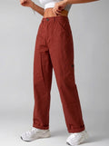 Women Paper Cotton Cargo Pants