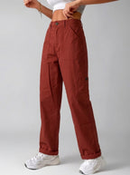 Women Paper Cotton Cargo Pants