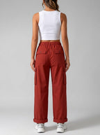 Women Paper Cotton Cargo Pants
