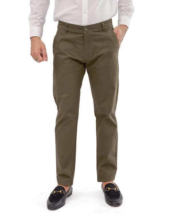 Clay Brown Cotton pant - Smart FitPantsGarderobe Clothing