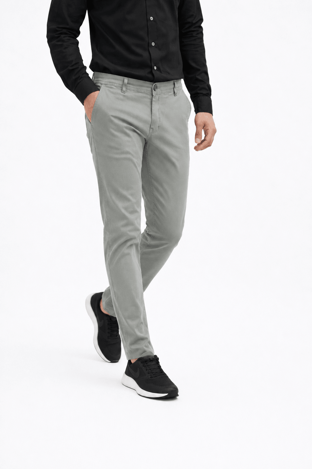 Cloud Olive cotton pant - Smart FitPantGarderobe Clothing