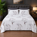 Whimsy Weave Dandelion Print Bedsheet Set on a bed