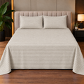 Classic Stripe Bedsheet Set - Beige
