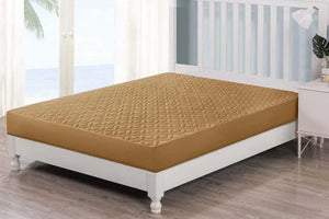 Quilted Waterproof Mattress Protector- Beige