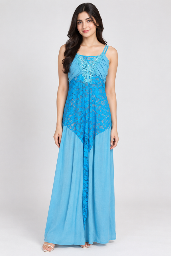 Blue Nighty 2piece premium net quality