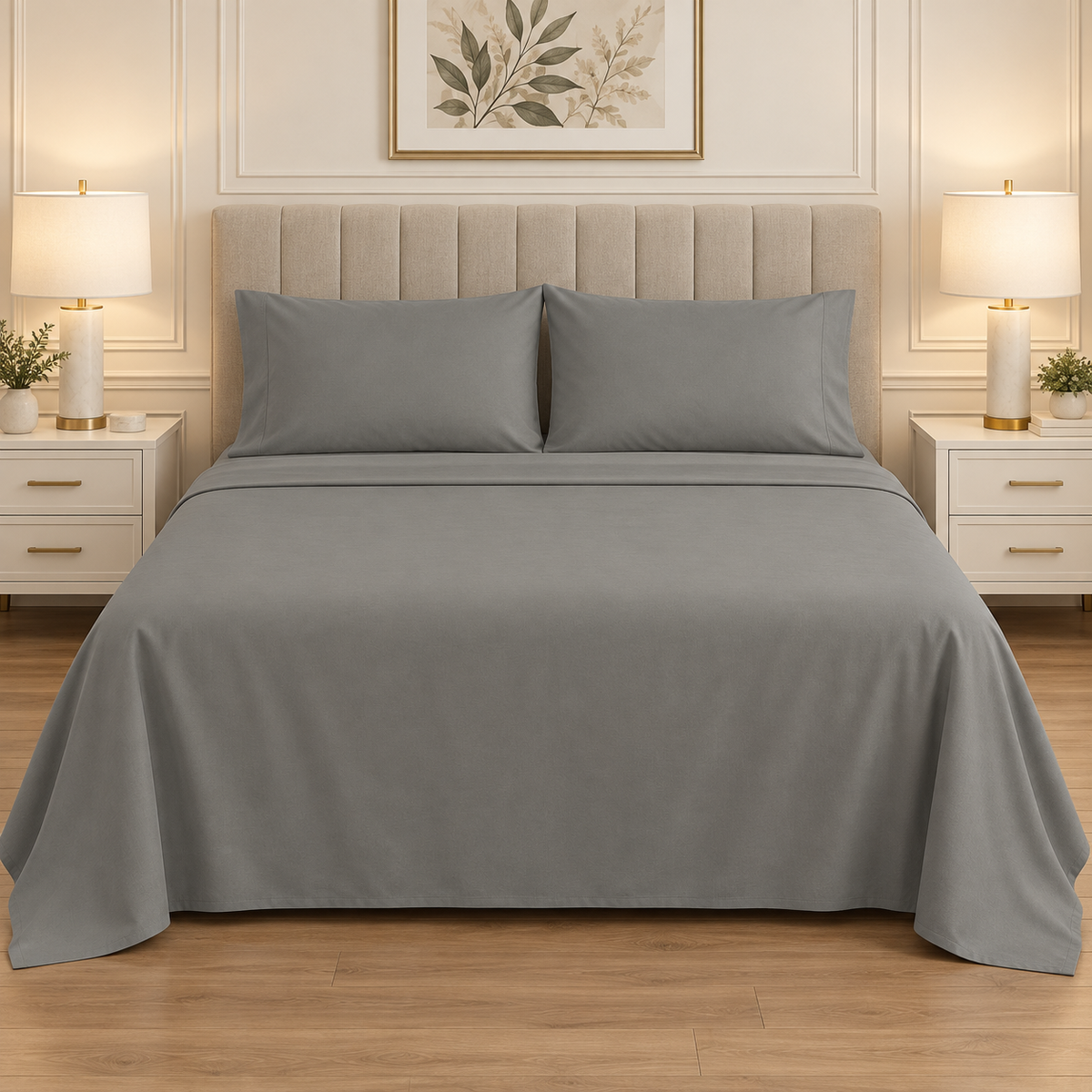 Premium Plain Bedsheet Set - light Gray