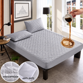 Grey Soft Cotton Quilted 100% Waterproof Fitted Mattress Protector – Comfortable & Durable