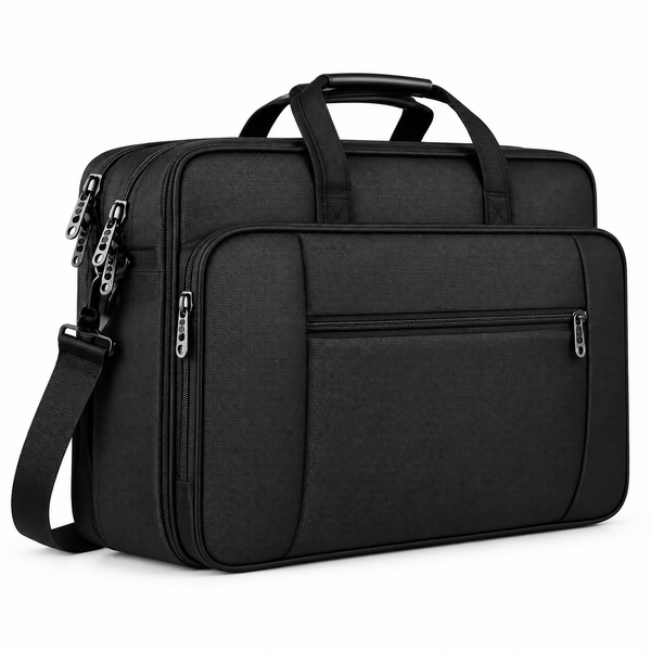 Taygeer Laptop Briefcase 15.6–17.3" Expandable Business Bag – Black
