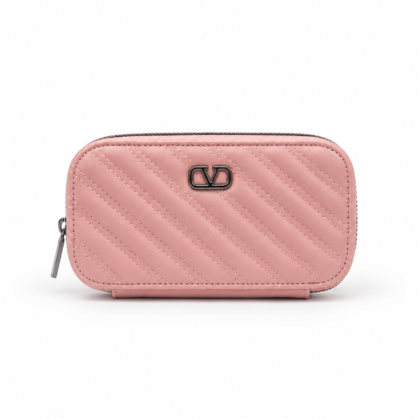 Zimal Rose Luxe – Quilted Pink Mini Crossbody Bag for Women | Elegant Compact Shoulder Purse