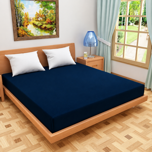 Terry Waterproof Mattress Protector- Navy BLUE
