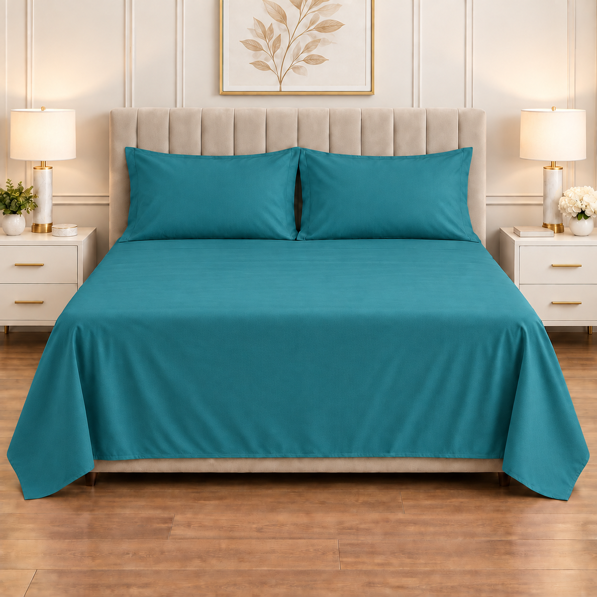 Premium Plain Bedsheet Set - teal