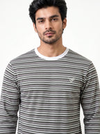 Long Sleeve Cotton Stripe Regular Fit T Shirt
