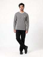 Long Sleeve Cotton Stripe Regular Fit T Shirt