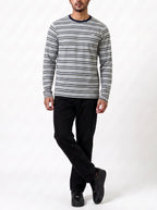 Long Sleeve Cotton Stripe Regular Fit T Shirt