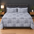 Whimsy Weave Grey Texture Print Bedsheet Set on a bed