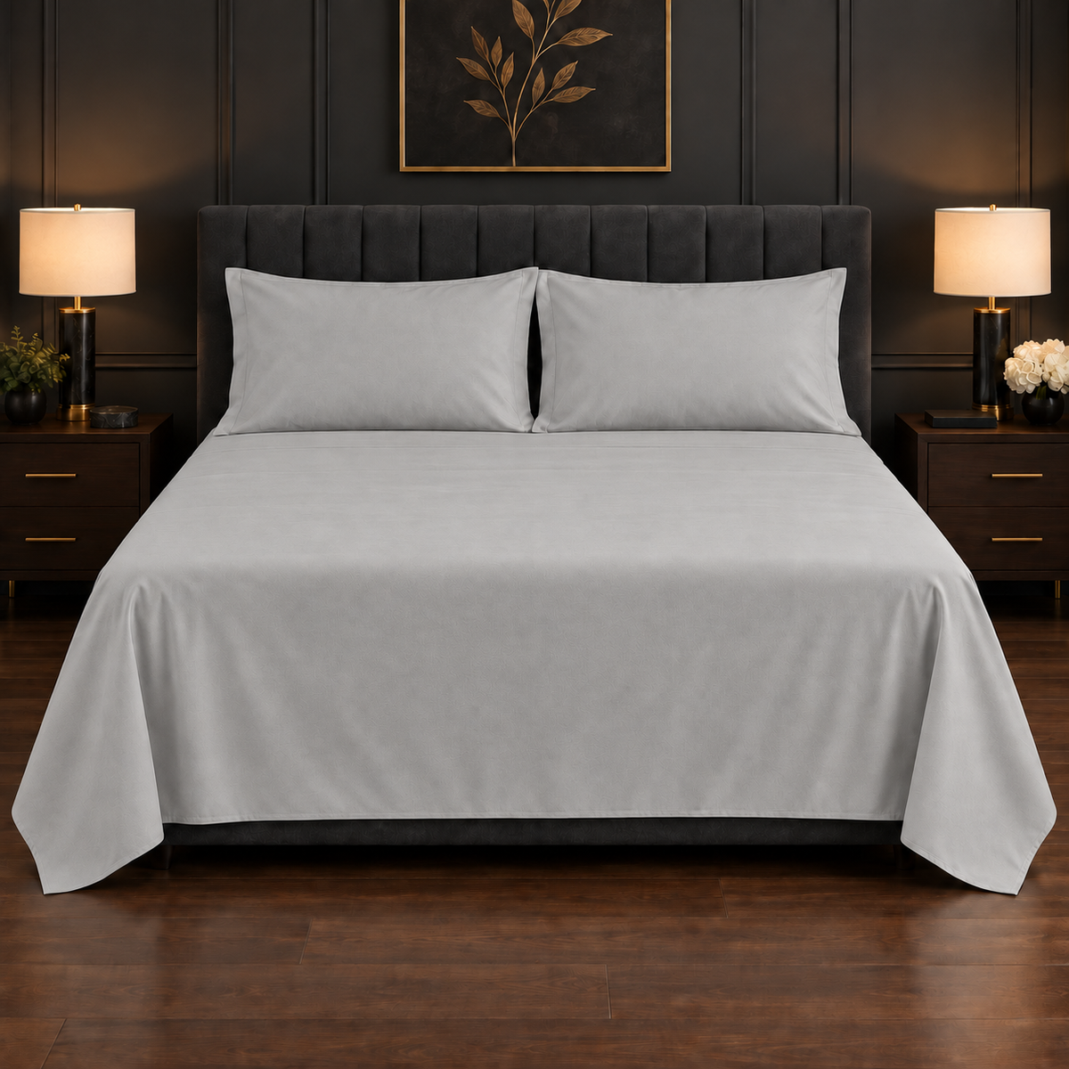 Premium Plain Bedsheet Set - Grey