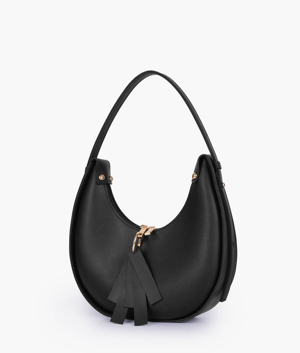 Black Crescent Hobo Bag