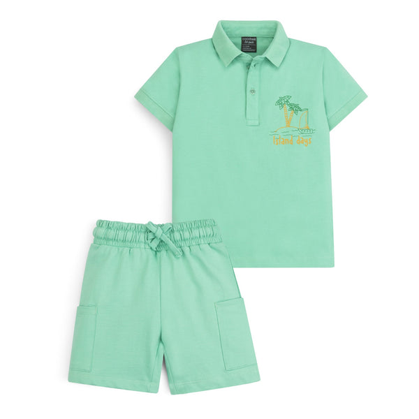 Graphic Polo &Shorts Set