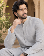 Men's Unstitched Sage Taupe Winter kamaliya khaddar Suit