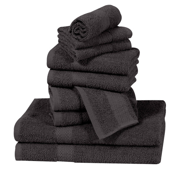 Elovery 10 Pieces Charcoal Towel Set – Modern Soft Luxury Bathroom Collection