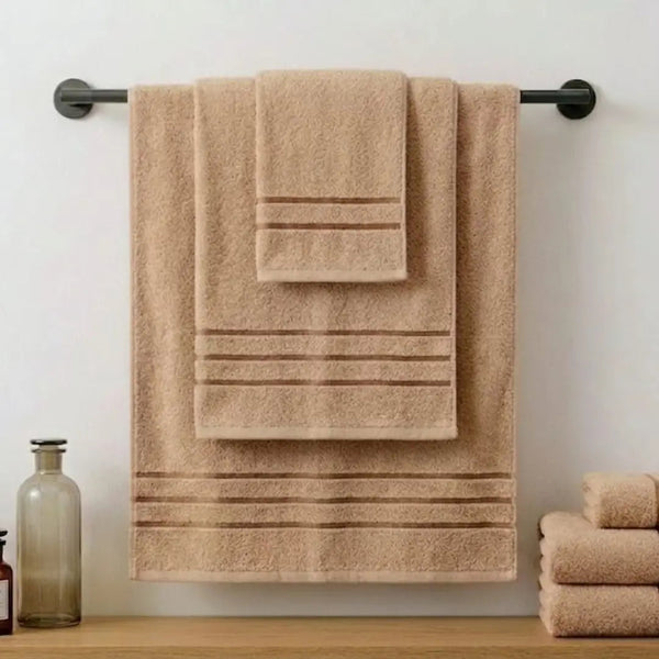 Elovery 6 Pieces Beige Towel Set