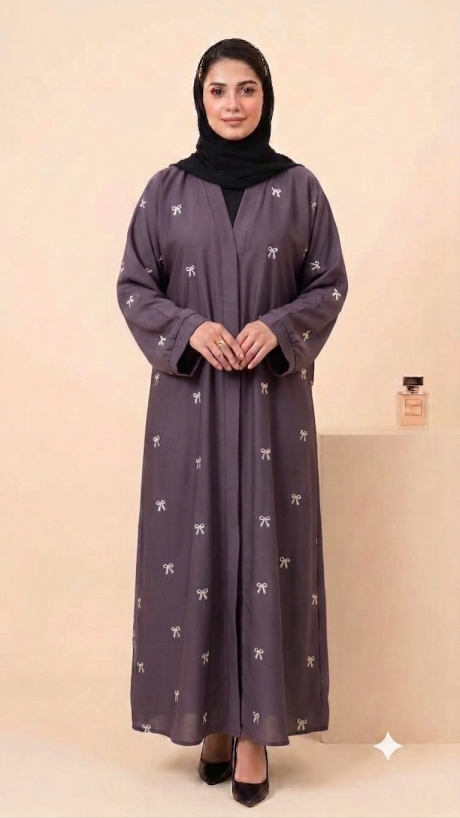 Bow Drop Abaya - Lavender