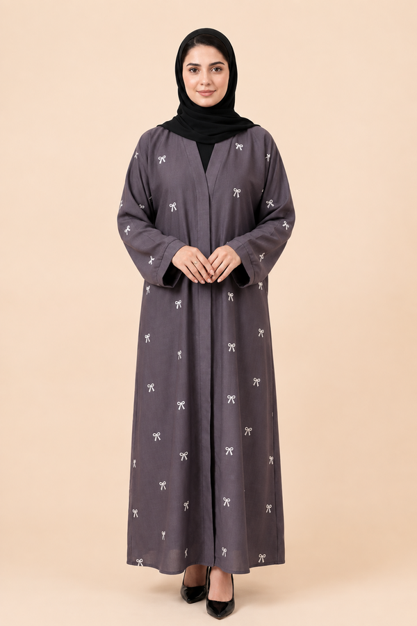 Bow Drop Abaya - Lavender